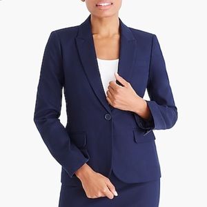 J CREW FACTORY cotton twill suiting blazer navy S